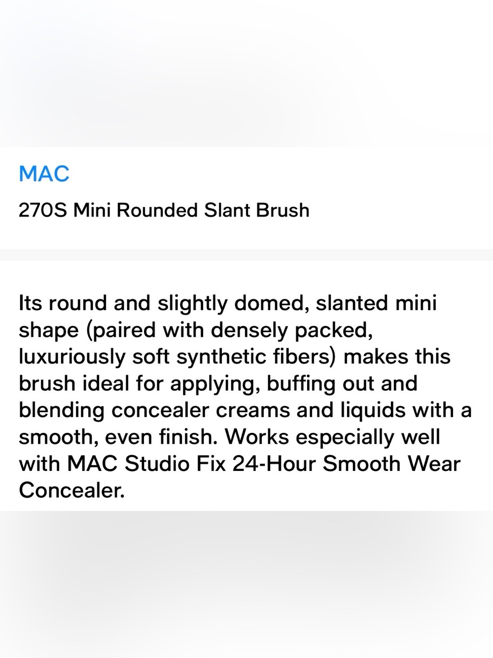 🔥BRAND NEW MAC Cosmetics 270S Concealer Brush - Picture 2 of 2